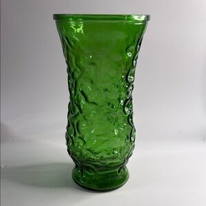 Vintage Hoosier Green Textured Glass Vase
